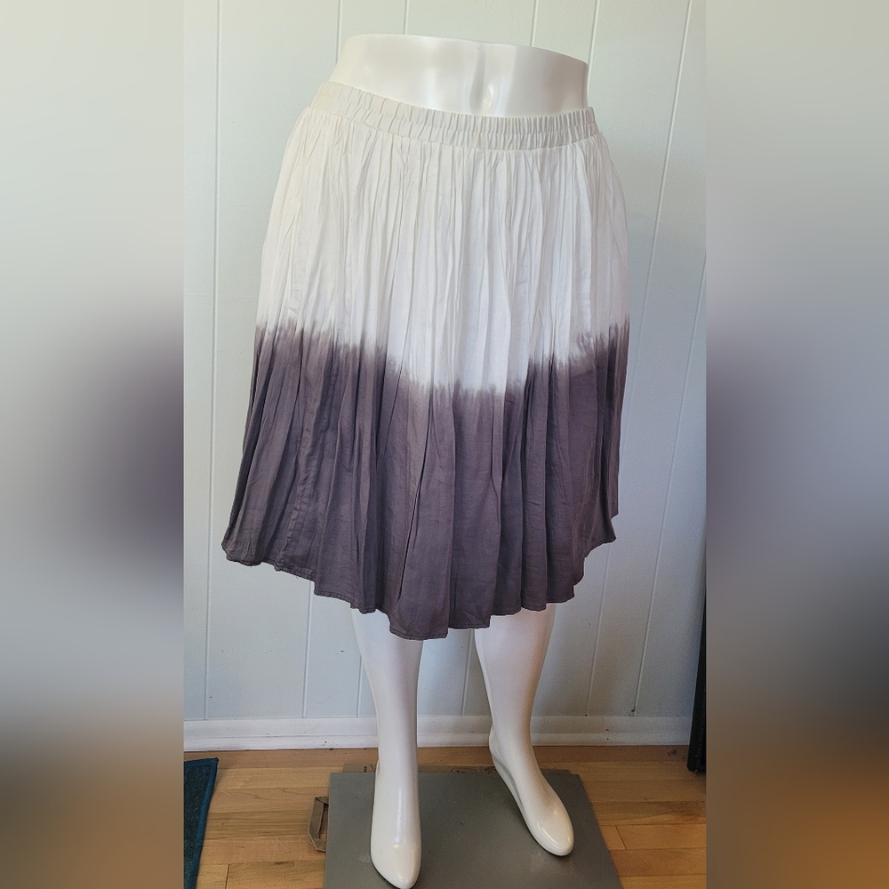 Lane Bryant white and gray ombre dip dye A-line skirt 18/20